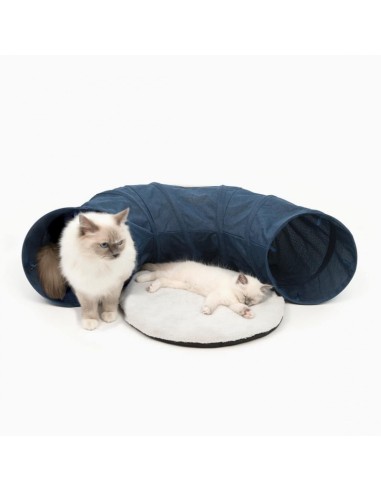 Tunel para gatos con cama